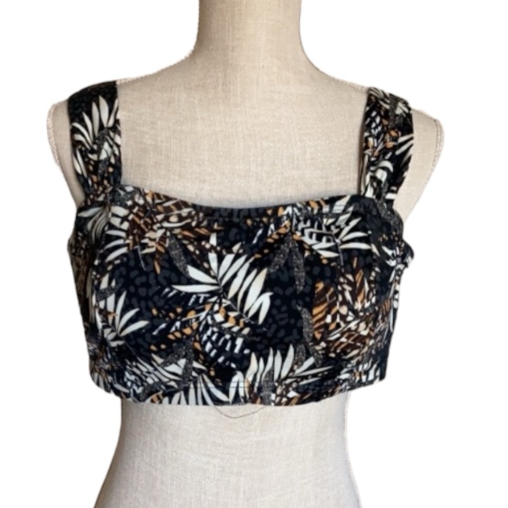 Swimsuits for All Tropical Maven Bikini Top
Black & Brown Palm Leaf Print 14 NWT